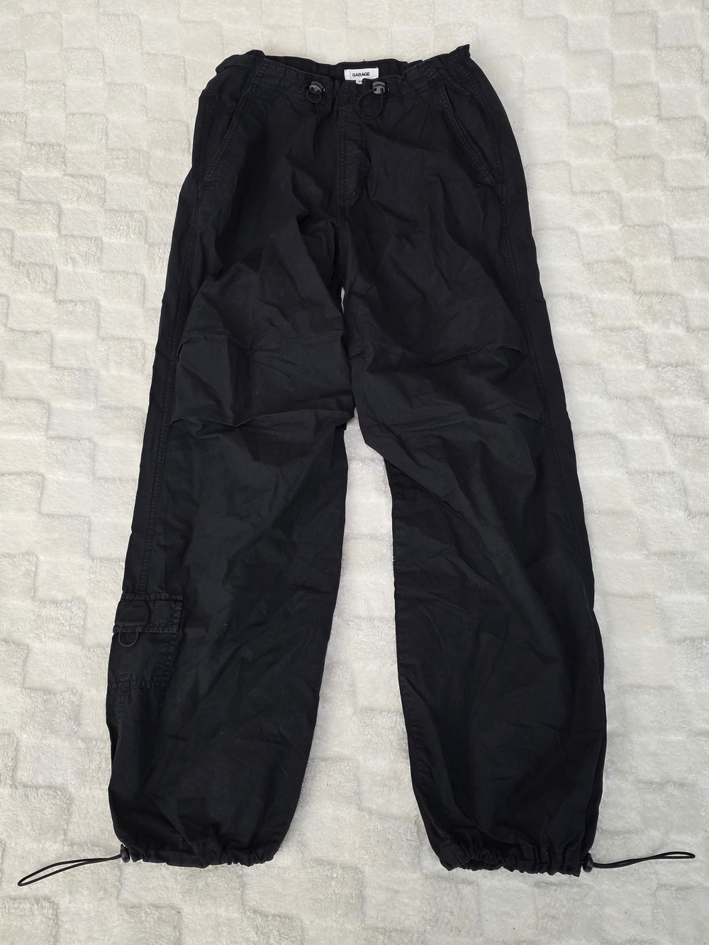 Garage Paxton Parachute Pants Jet Black Size Small NWT